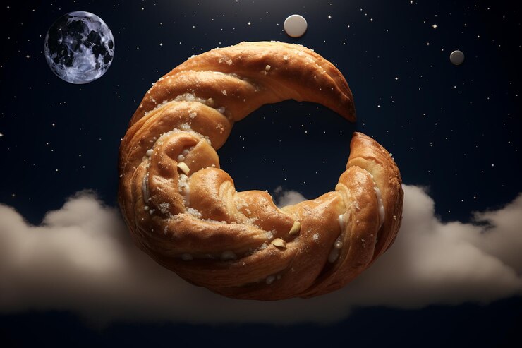 Photo le croissant de lune du ramadan dans les nuages