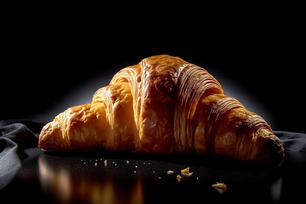 Un croissant avec le mot croissant dessus