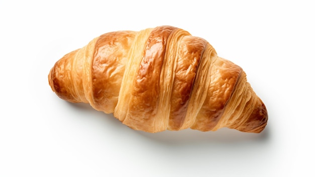 un croissant sur une surface blanche