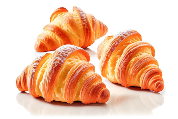 Croissants sur fond blanc IA générative IA générative