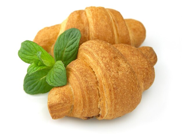 Photo croissants frais à la menthe