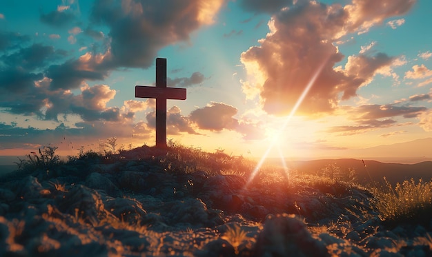 La croix au coucher du soleil