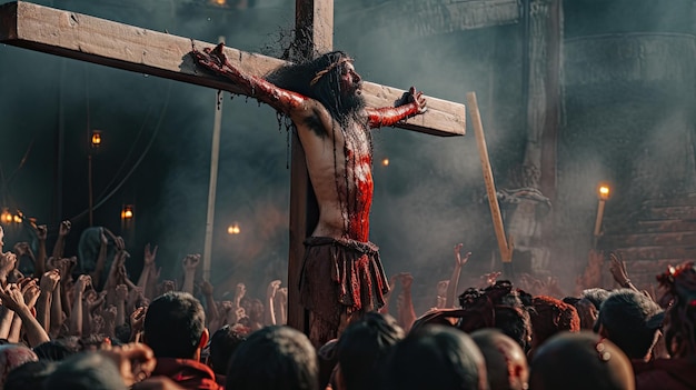 une croix avec une croix au milieu de la photo