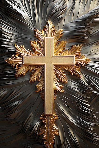 Croix sacrée royale en tissu de velours et ornée de la photo El Cross du dimanche des Rameaux, art chrétien