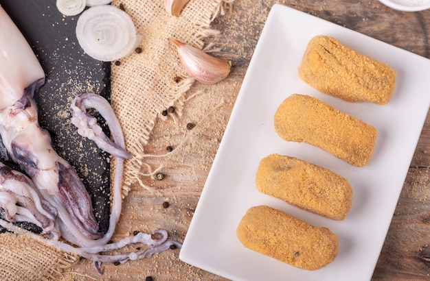 croquettes de calamars à l'encre