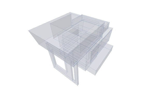 Croquis abstrait, Architectural, Construction, Wireframe