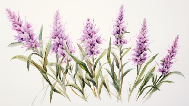 Croquis aquarelle de Liatris Scariosa AI généré