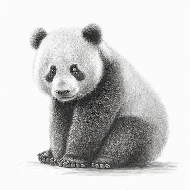 Croquis au crayon dessin d'animal panda géant généré par l'IA