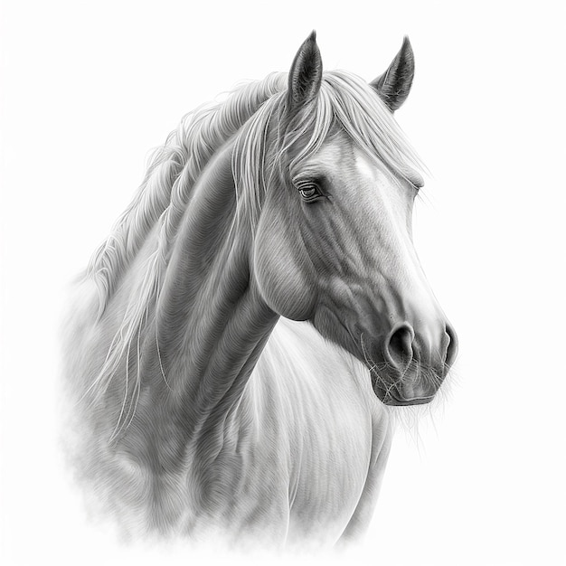 Croquis au crayon dessinant un animal de cheval mignon généré par l'IA