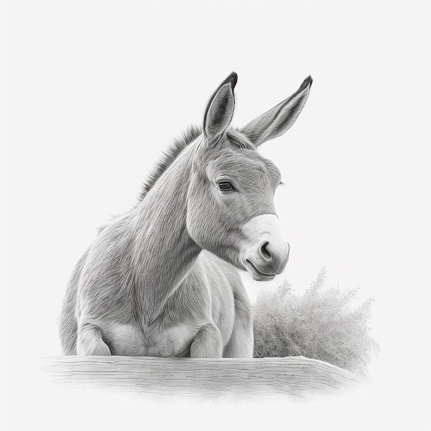 Croquis au crayon image de dessin de tête de mule mignonne générée par l'IA