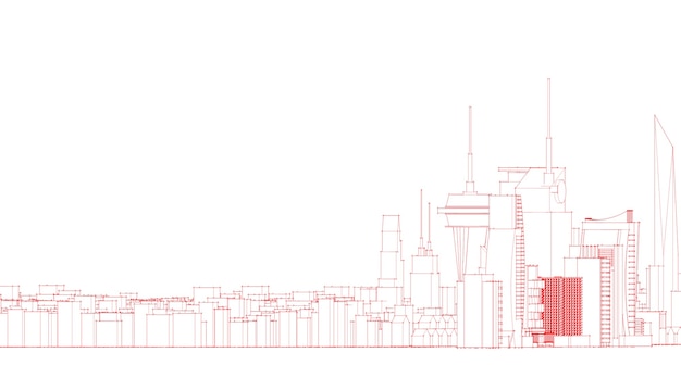 Croquis de dessin architectural abstrait, Illustration