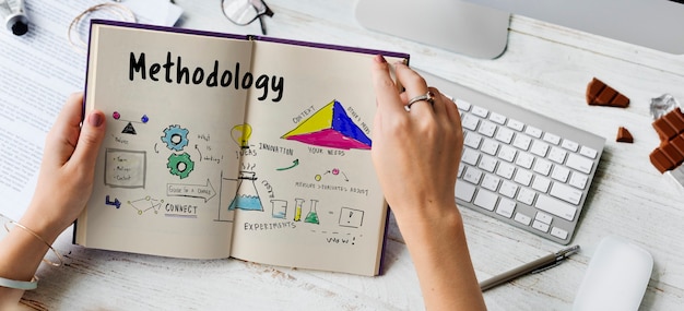 Croquis de diagramme de diagramme de processus de laboratoire scientifique