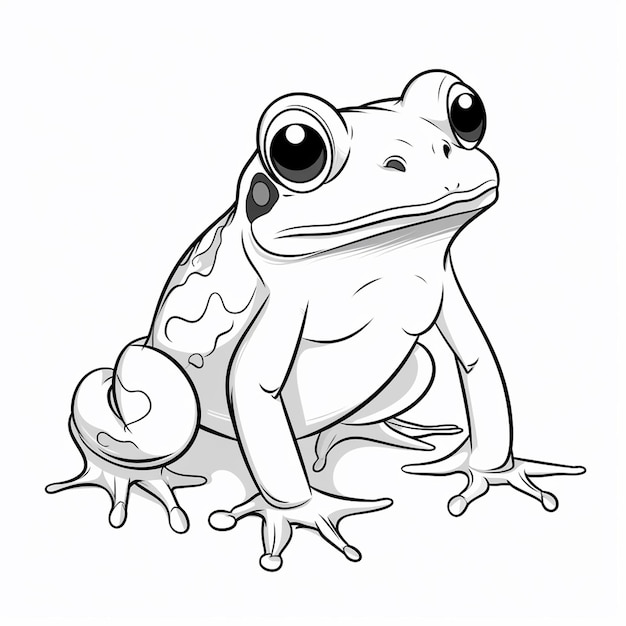 Le croquis de la grenouille est dessiné à la main. C'est un livre de coloriage mignon.