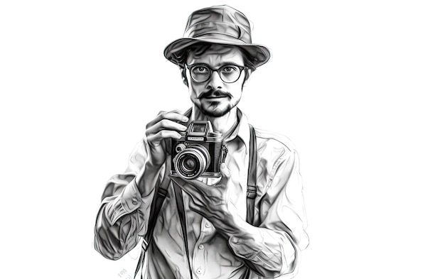 Croquis Illustration d'un photographe