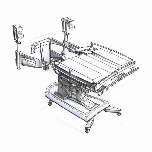 Photo un croquis d'une machine avec le mot 