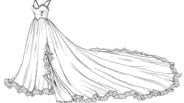 un croquis d'une robe de la collection du créateur de mode