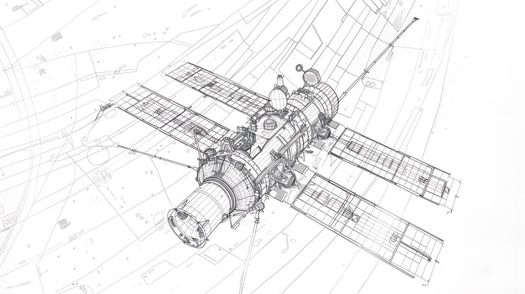 Photo un croquis d'un satellite
