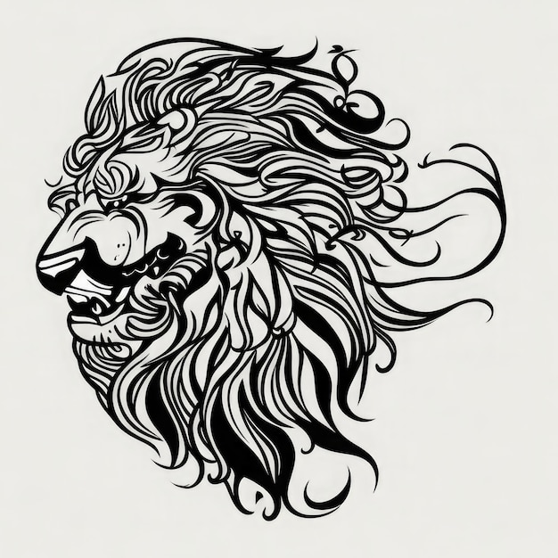 Croquis de tatouage de tête de lion pour la conception de votre t-shirt