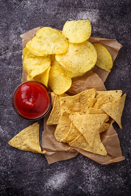 Croustilles et nachos de maïs mexicains