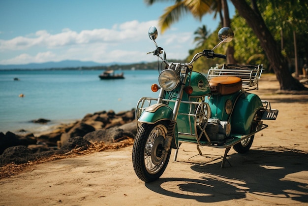 Cruiseur de plage vintage sur le rivage