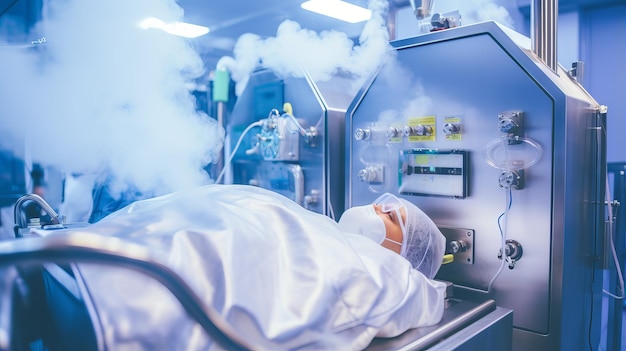 Photo cryochirurgie salle de traitement avec un patient soins de santé minimalement invasifs avec cryothérapie