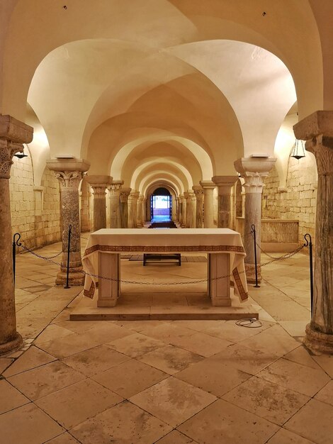 Photo crypte de la cathédrale de trani en puglie