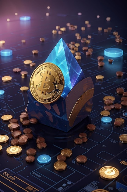 Crypto-monnaie 3D Bitcoin NFT