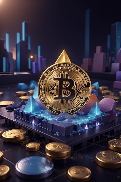 Crypto-monnaie 3D Bitcoin NFT