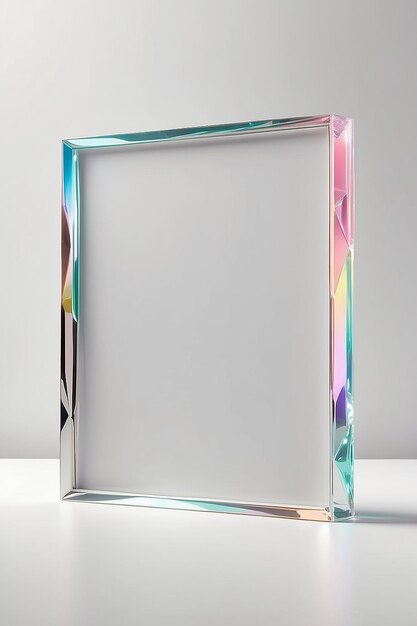 Crystal Prism blanc Modèle de cadre avec un espace blanc vide pour placer votre conception