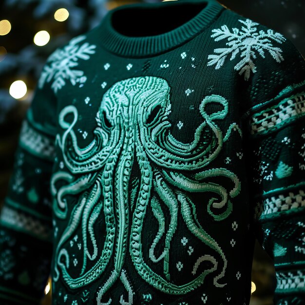 Photo cthulhus hideux pull de vacances embrassez votre esprit lovecraftian avec ce joli pull