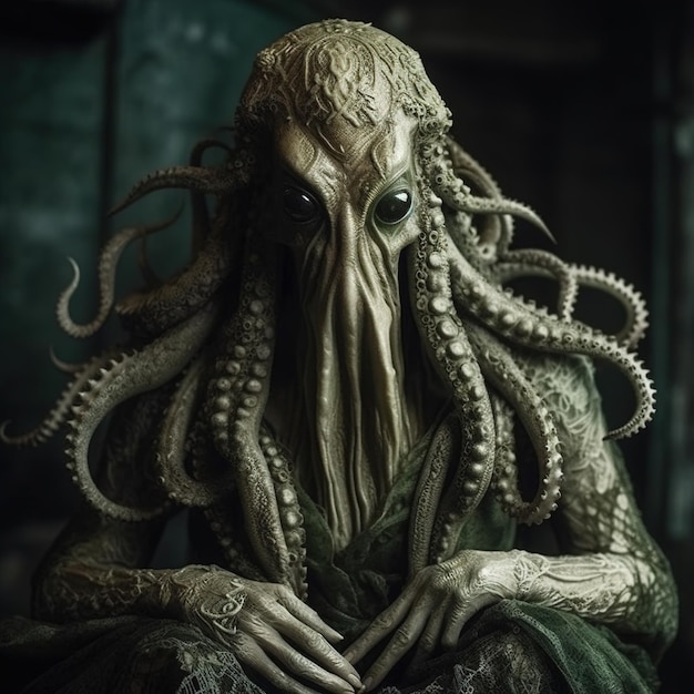 Cthulu dans un fond sombre