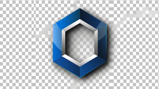 un cube 3D bleu et blanc avec une bordure bleue