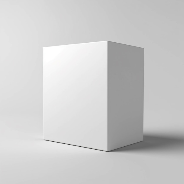 un cube blanc avec une boîte blanche sur le fond