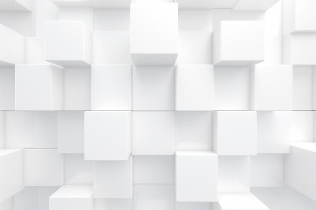 Photo un cube blanc avec une forme carrée blanche de cubes