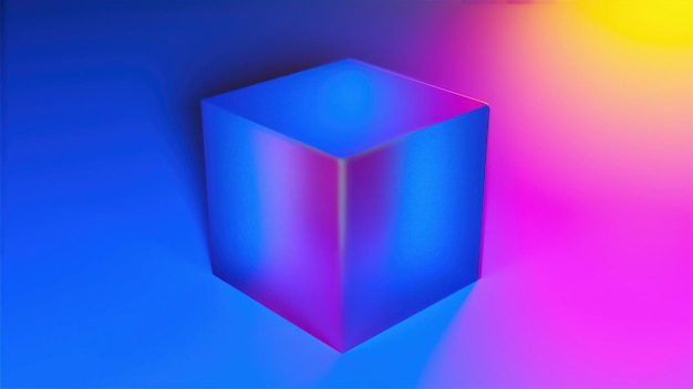 Cube bleu abstrait généré par ordinateur