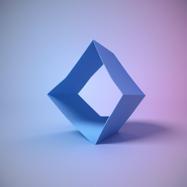 un cube bleu fait par un cube qui a un trou au milieu