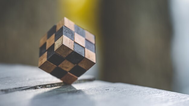 Cube en bois jeu de jeu