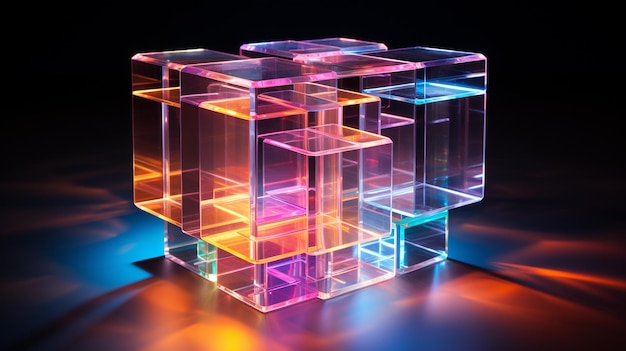 cube de cristal de verre