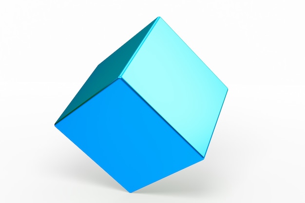 Cube de formes géométriques isolé sur fond blanc