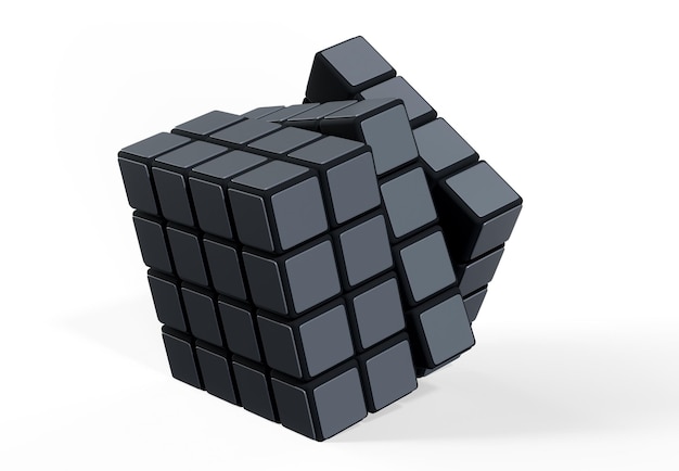 Photo cube futuriste de rendu 3d noir