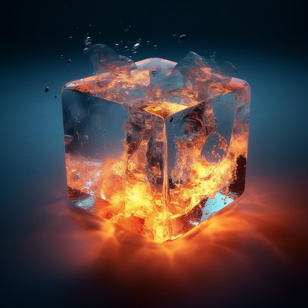 un cube de glace avec le numéro 1 dessus