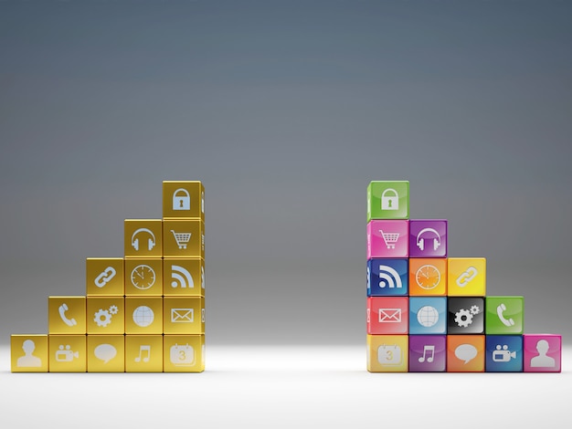 Cube icon set