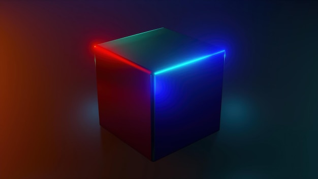 Cube lumineux arc-en-ciel