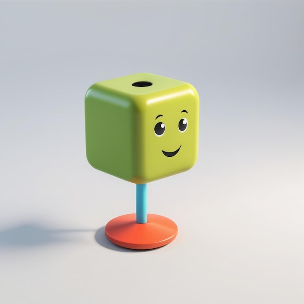 cube mignon illustration 3d rendu cube mignon illustration 3d rendu 3d rendu d'un dessin animé c