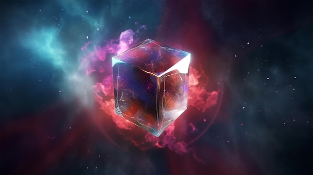 Un cube avec le mot cube dessus