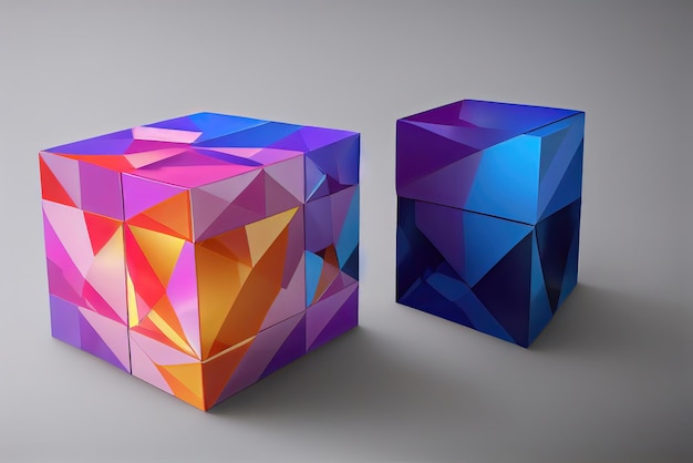 Un cube avec un motif triangulaire dessus