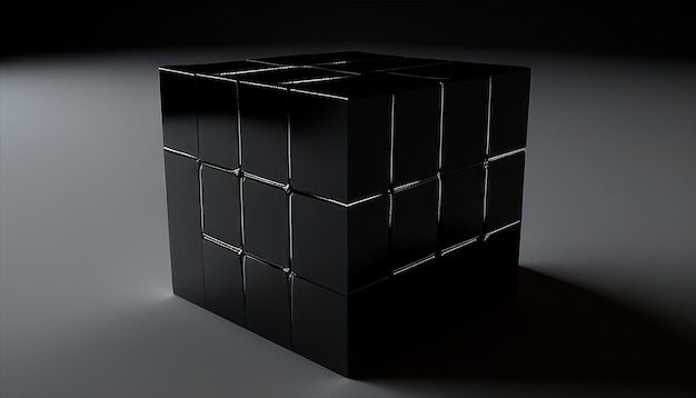 Un cube noir avec un fond blanc et les mots "cube" dessus