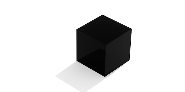 Un cube noir avec un fond blanc