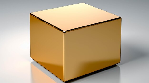 cube d'or 3d rendu photo haute définition image photographique créative