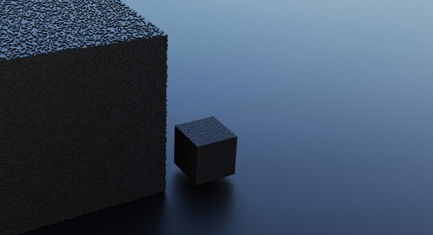 Cube pixel fond texture pixel motif fond d'écran noir foncé géométrique mosaïque carré abstrait